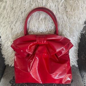 Elegant Red Bow Tote Bag